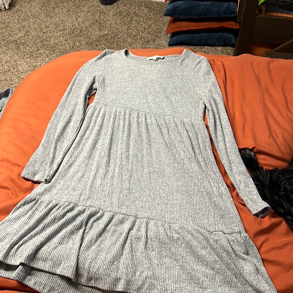 Pink Rose brand. Gray Ribbed material dress. Super soft and comfortable! New!!!